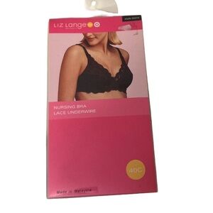 NWT Liz Lange black lace Nursing Bra  40C